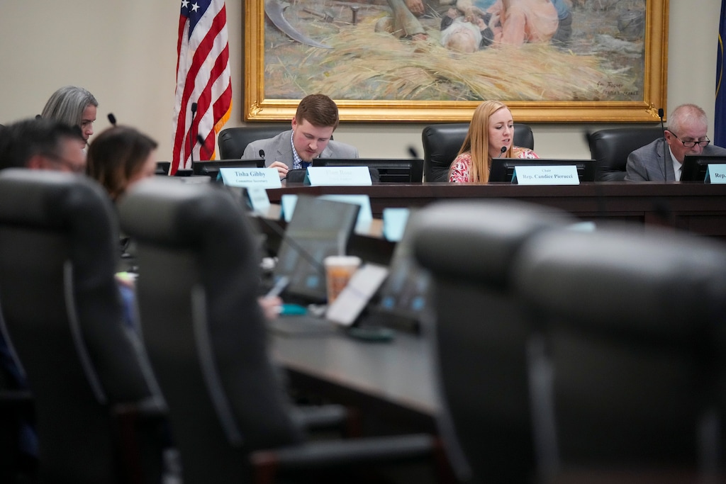 (Bethany Baker | The Salt Lake Tribune) Rep. Candice Pierucci, R-Riverton, leads a House Education Committee meeting on HB281, a bill that increases parental consent requirements for mental health professionals in the public education system, at the Capitol in Salt Lake City Friday, Jan. 31, 2025.