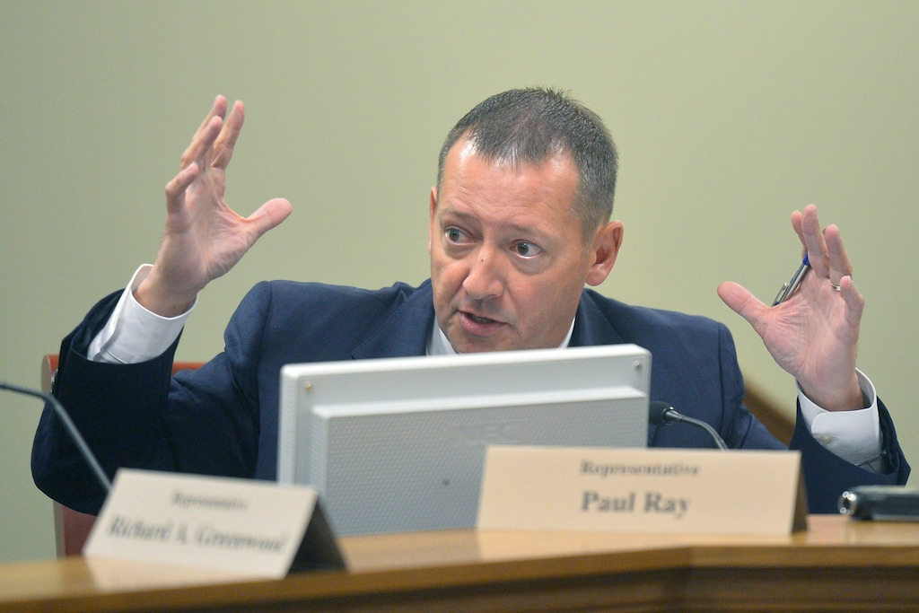 (Chris Detrick  |  Tribune file photo)
Rep. Paul Ray, R-Clearfield, speaks during a Law Enforcement and Criminal Justice Interim Committee meeting at the state Capitol, Sept. 17, 2014.