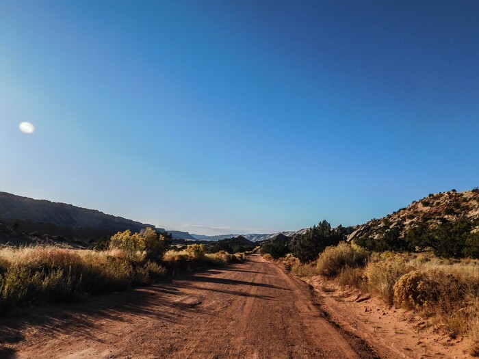 (Erin Alberty | The Salt Lake Tribune) The desolate roads of Capitol Reef National Park lead to solitude in all directions. Photo taken Oct. 5, 2015.