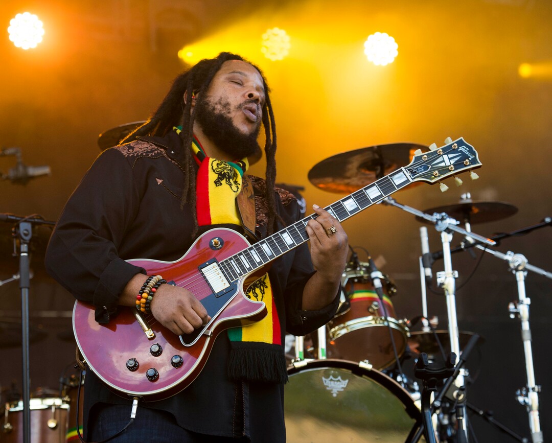 (Rick Egan  |  The Salt Lake Tribune)    Stephen Marley plays the Reggae Rise Up Festival at the Rivers Edge in Heber City, Friday, Aug. 24, 2018.