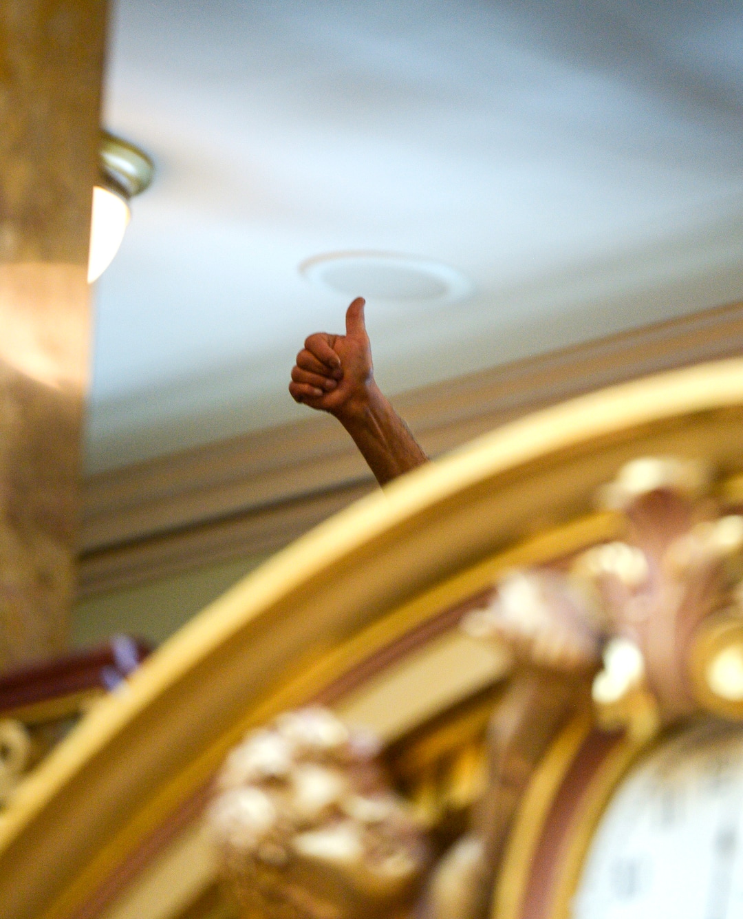 (Leah Hogsten  |  The Salt Lake Tribune)   A thumbs up is seen from the House gallery for passage of a substitute medical cannibis bill offered by Rep. Rebecca Chavez-Houck. It was voted down by the majority.  Utah legislators voted to change the Utah Medical Cannabis Act, the bill that officials, Prop 2 opponents and medical marijuana advocates crafted and pitched as a compromise, Monday, Dec. 2, 2018 during a special session. Lawmakers voted for an overwritten version of the ballot initiative.