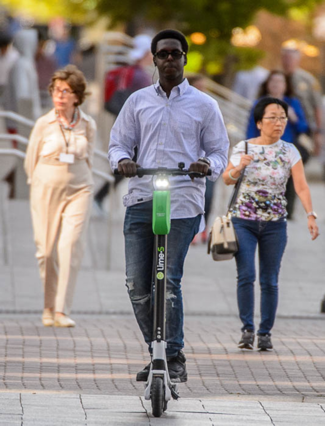 (Trent Nelson | The Salt Lake Tribune)  
Scooters have become a common sight in downtown Salt Lake City, Monday Sept. 10, 2018.