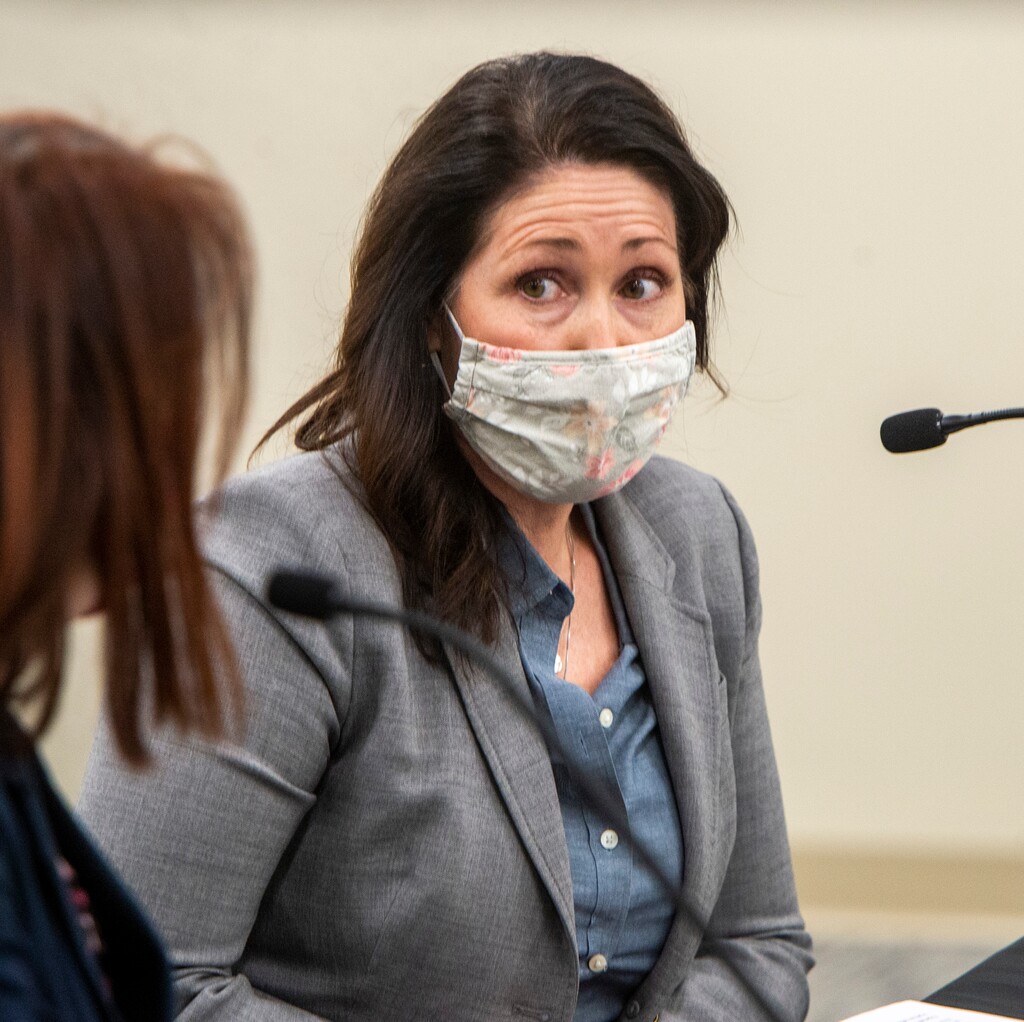 (Rick Egan | The Salt Lake Tribune)  Tiffany James, the mother of Zane James, speaks in support of HB0237, on lethal force amendments, in February 2021.