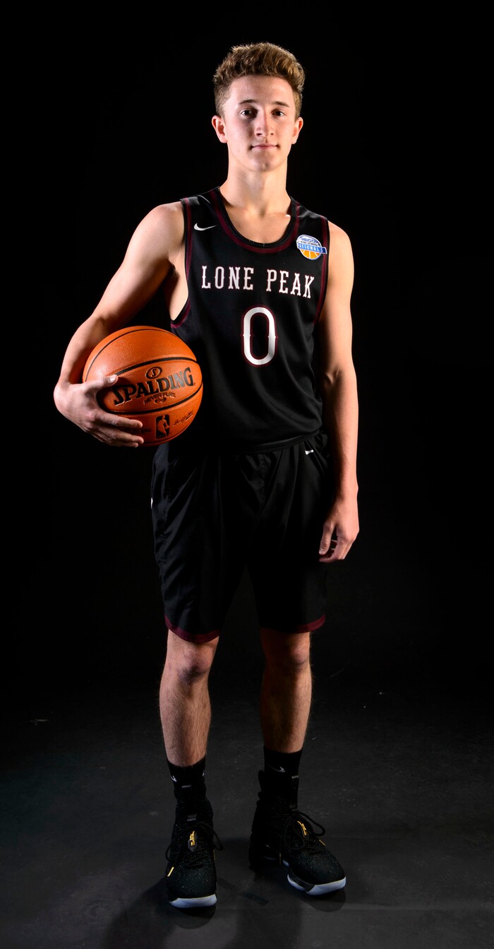 (Steve Griffin  |  The Salt Lake Tribune)  Prep basketball Chantry Ross, Lone Peak, in the Salt Lake Tribune studio in Salt Lake City Tuesday April 10, 2018.