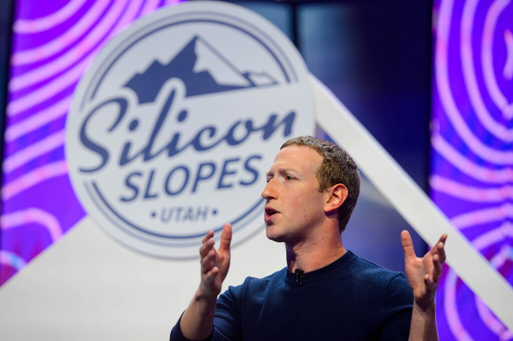 (Trent Nelson  |  The Salt Lake Tribune) Facebook CEO Mark Zuckerberg speaks at the Silicon Slopes Tech Summit in Salt Lake City on Friday, Jan. 31, 2020.