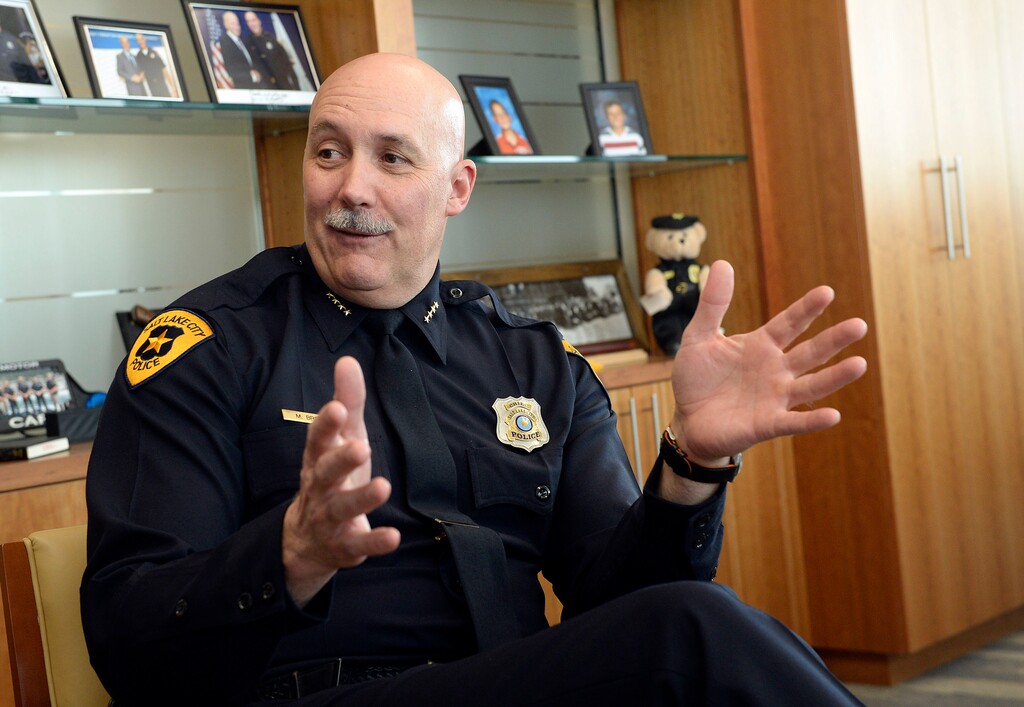 Al Hartmann  |  The Salt Lake TribuneSalt Lake City Police Chief Mike Brown talks about the progress made with the Community Activist Group and its work with the Salt Lake City Police Department Tuesday Jan. 24.