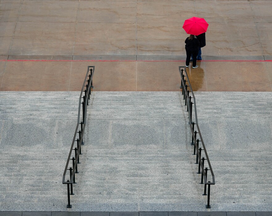 (Francisco Kjolseth  |  The Salt Lake Tribune) Near constant rain falls on the campus of the Utah Capitol. After an unusually warm October, cold fronts are expected to bring colder temperatures and precipitation — even some snow — to the Salt Lake Valley.