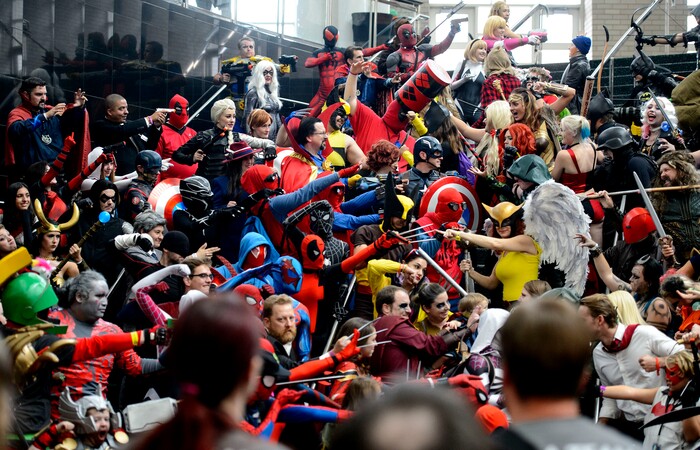 (Steve Griffin  |  The Salt Lake Tribune)  Dressed in their costumes people are photographed at the  2017 Salt Lake Comic Con at the Salt Palace Convention Center Friday September 22, 2017.