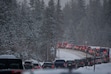 (Trent Nelson  |  The Salt Lake Tribune) Traffic at a standstill in Big Cottonwood Canyon on Saturday, Dec. 23, 2023.