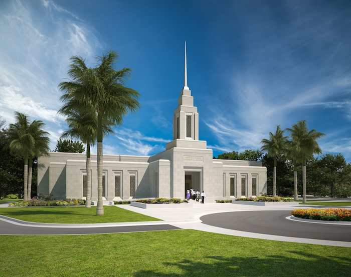 (Courtesy The Church of Jesus Christ of Latter-day Saints) Officials with The Church of Jesus Christ of Latter-day Saints broke ground on a temple in Port-au-Prince, Haiti, on Saturday.