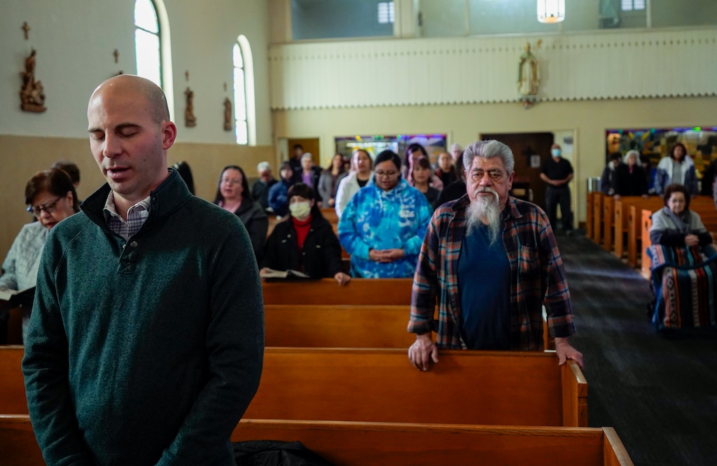 (Chris Samuels | The Salt Lake Tribune) Parishoners attend Ash Wednesday Mass at St. Patrick’s Catholic Church in Salt Lake City in 2024. A new book details how and why more Americans are abandoning traditional religion.