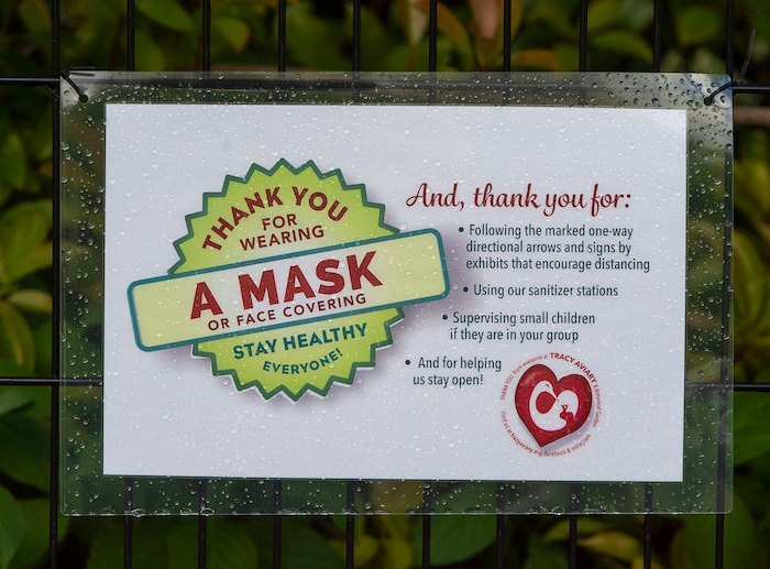 (Rick Egan  |  The Salt Lake Tribune)      A sign at Tracy Aviary, Saturday, May 23, 2020.