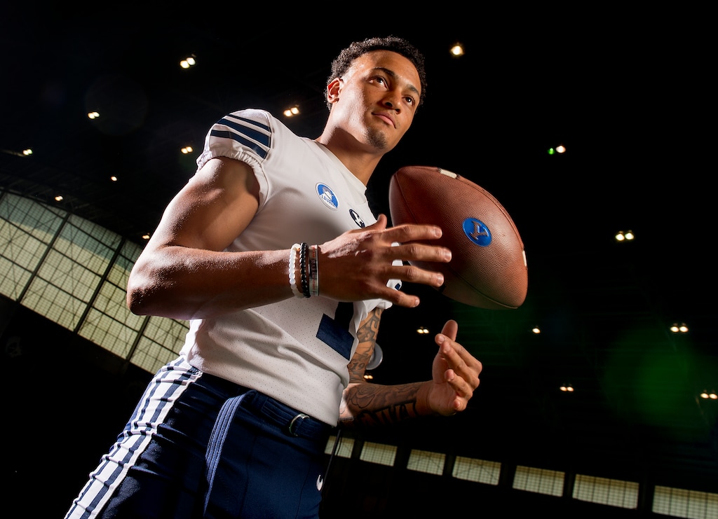 (Leah Hogsten  |  The Salt Lake Tribune) Brigham Young University defensive back Troy Warner, Wednesday, August 2, 2017 during BYU's annual football photo day in the Indoor Practice Facility (IPF) on campus.