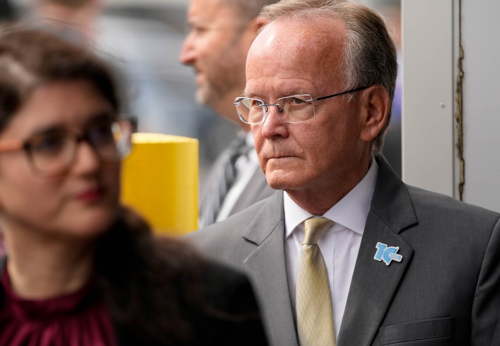 (Francisco Kjolseth | The Salt Lake Tribune) Senate President Stuart Adams, R-Layton, joins the celebration of Stadler completing an expansion of its west-side manufacturing plant in Salt Lake City on Wednesday, July 1, 2026.
