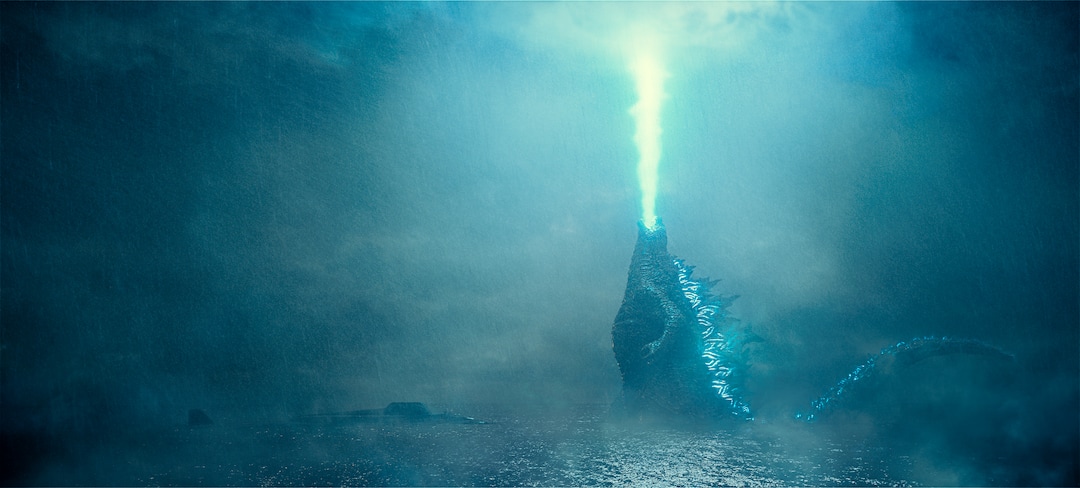 (Image courtesy Warner Bros. Pictures) Godzilla fires his laser breath skyward in the action thriller "Godzilla, King of the Monsters."