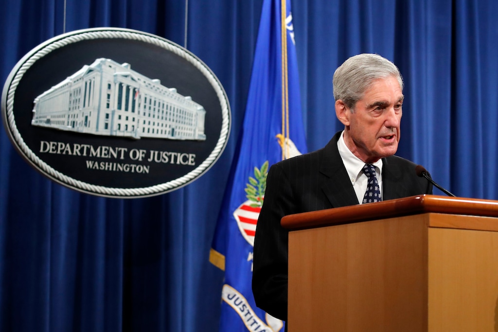 Special counsel Robert Mueller speaks at the Department of Justice Wednesday, May 29, 2019, in Washington, about the Russia investigation. (AP Photo/Carolyn Kaster)