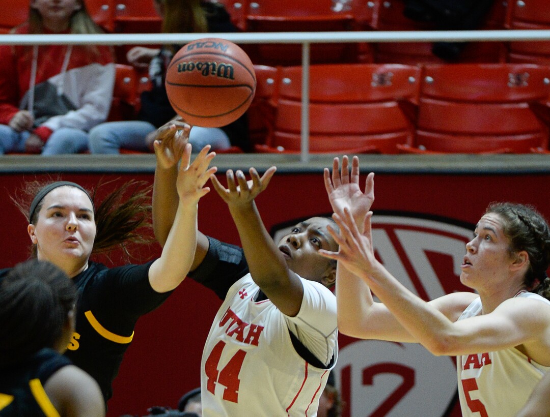 (Francisco Kjolseth  |  The Salt Lake Tribune)  Utah battles Arizona State University in Utes' Pac-12 home opener at the Jon M Huntsman Center on Friday, Jan. 4, 2019. They're off to one of their best starts in team history.