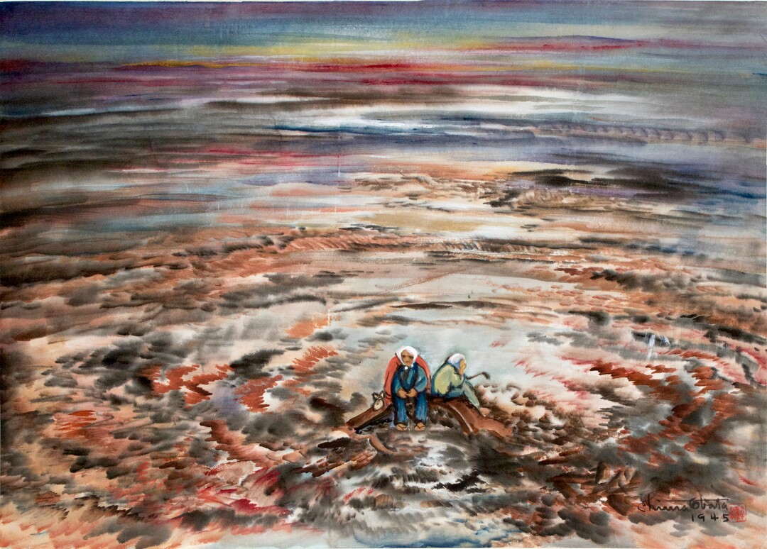 (Chiura Obata  |  courtesy Utah Museum of Fine Arts) "Devastation," a 1945 watercolor on silk by Japanese-American artist Chiura Obata. Obata's work will be shown in a major touring retrospective, May 25-Sept. 8 at the Utah Museum of Fine Arts.