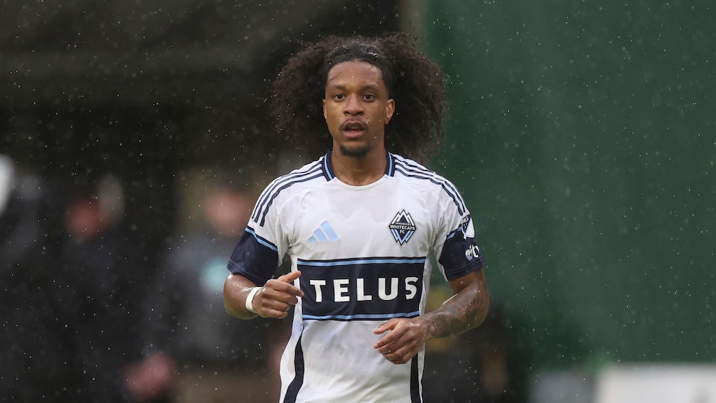 Vancouver Whitecaps forward Jayden Nelson, shown during a game at Portland on Feb. 23, scored on a solo run against Real Salt Lake on Saturday night. (AP Photo/Amanda Loman)