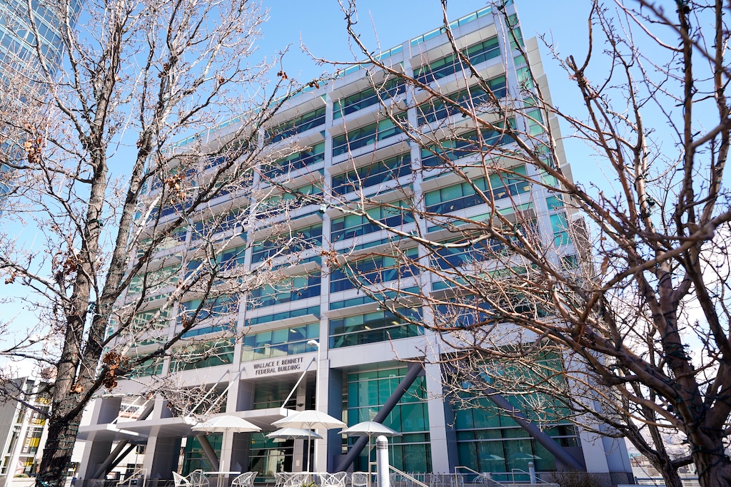 (Chris Samuels | The Salt Lake Tribune) The Wallace F. Bennett Federal Building in Salt Lake City, Wednesday, Feb. 26, 2025.
