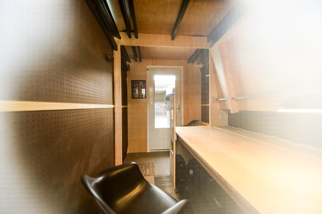 (Francisco Kjolseth | The Salt Lake Tribune) A prototype Toaster House is photographed while parked in South Salt Lake on Wednesday, Oct. 2, 2019. Toaster, an acronym for temporary, orderly, affordable, safe, transportable, effective and respectful, aims to help address a possible gap in homelessness services. He envisions the temporary, 60 square foot spaces as a way to stabilize people and move them into permanent supportive housing in conjunction with Salt Lake City's homeless outreach team.
