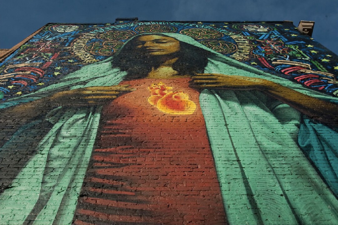 (Chris Detrick | The Salt Lake Tribune) A view of "Ave Maria," the mural by El Mac & Retna that was unveiled in 2010 on the side of the old Guthrie Bicycle building at 160 E. 200 South, Salt Lake City.