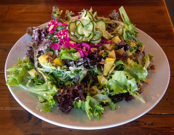 (Rick Egan  |  The Salt Lake Tribune)     The Thai Coco Salad, at Slackwater Pizzeria in Sandy, Thursday, March 5, 2020.