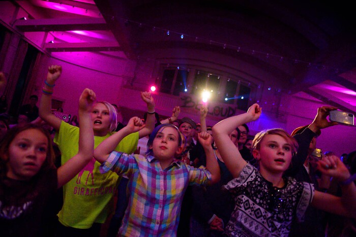 (Trent Nelson | The Salt Lake Tribune) Fans dance to the Bam Bams at Rock Camp for Womyn's showcase on Feb. 4, part of a new program by the same group that does Rock and Roll Camp for Girls in Salt Lake City.