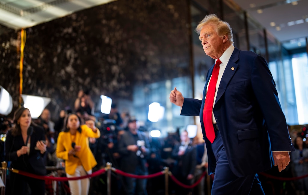 (Doug Mills | The New York Times) Former President Donald Trump departs after delivering remarks at Trump Tower in New York on May 31, 2024. A new poll explores how religious Americans view him after his recent felony convictions.