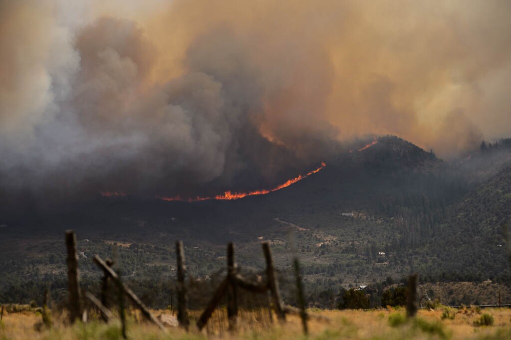 (Trent Nelson | The Salt Lake Tribune) The Dollar Ridge Fire seen from Fruitland in Duchesne County, Tuesday, July 3, 2018.