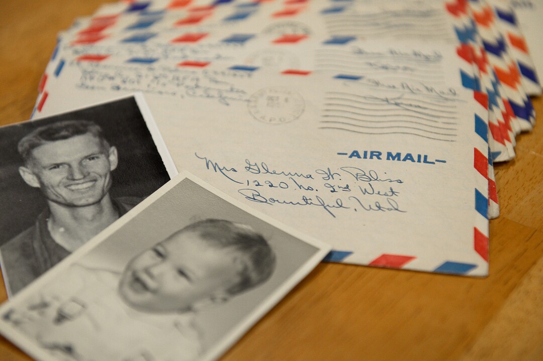 (Francisco Kjolseth  |  The Salt Lake Tribune)  Michael Bliss' father, Army 1st Lt. Clarence Bruce Bliss, went missing in action in 1952 during the Korean War when the younger Bliss was 3 years old. Numerous letters written from his father to his mother during the war give Bliss, now 70-years-old, a sense of what his father was like. He is hoping the remains the North Korean government recently provided to the United States includes his father.