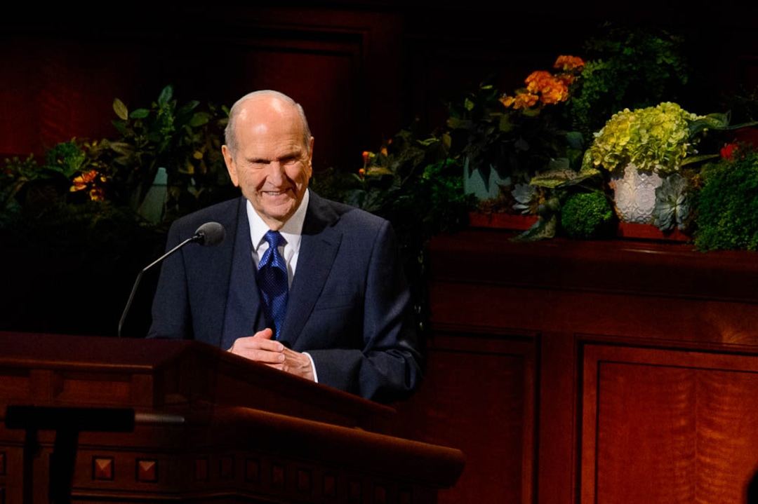 (Trent Nelson  |  The Salt Lake Tribune)  President Russell M. Nelson speaks during the morning session of the189th Annual General Conference of The Church of Jesus Christ of Latter-day Saints in Salt Lake City on Sunday April 7, 2019.