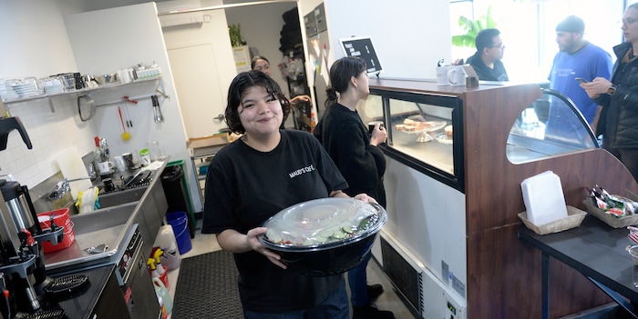 (Al Hartmann  |  The Salt Lake Tribune) 	
Jennifer Salceda, 18, works at Maud's Cafe at 422 W. 900 South, Salt Lake City.  The cafe-coffee shop gives youth living at VOA's shelter a chance to gain work experience and a little money before taking on the world.