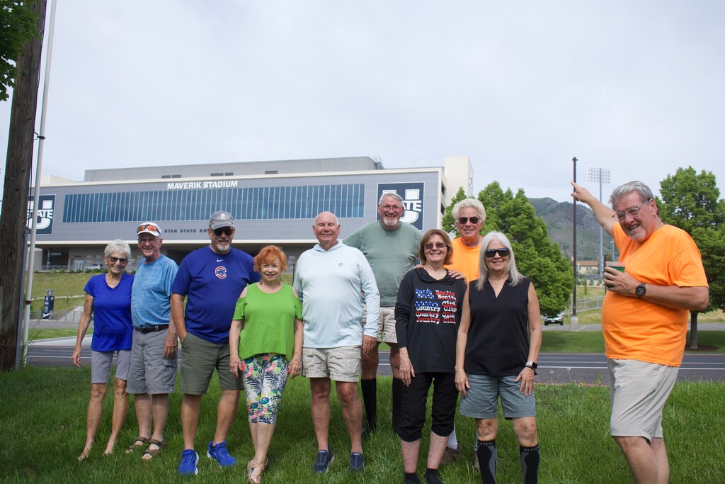 (Clarissa Casper | The Salt Lake Tribune) Gail Madsen, Tim Skinner, Fredrick and Kathy Sterchi, Susan and Mel Parker, John Baird, John Mercer, and Dick and Yolanda from Sun City, Arizona, are participating in Logan's Summer Citizens Program. It welcomes nearly 600 seniors from across the country to enjoy the beauty and community of Cache Valley.