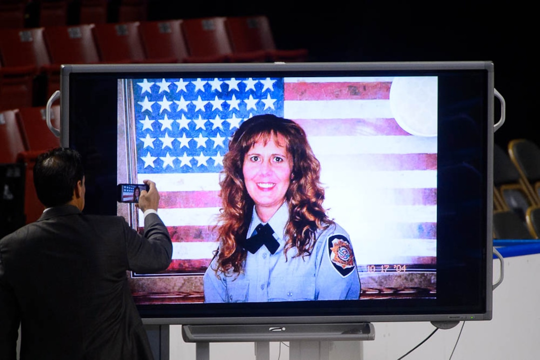 (Trent Nelson | The Salt Lake Tribune)  Funeral services for Jill Robinson, a West Valley City code-enforcement officer killed on the job last week. The service took place at the Maverik Center in West Valley City on Friday Aug. 17, 2018.