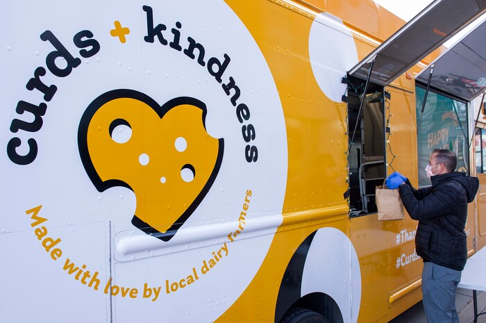 (Rick Egan | The Salt Lake Tribune)  makes grilled cheese sandwiches for 600 health care workers as part of the the Curds + Kindness program, which supports local dairy farmers, at the South Jordan Health Center in Daybreak on Tuesday, Dec. 1, 2020.