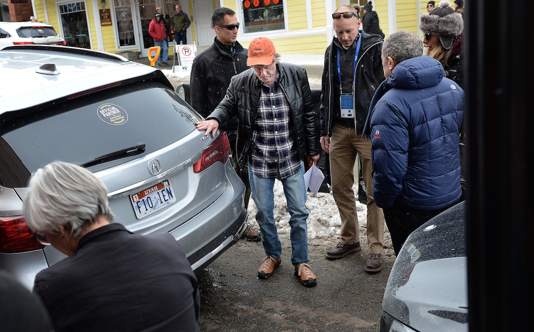 (Scott Sommerdorf   |  The Salt Lake Tribune)   Robert Redford arrives at Sundance's Cinema Cafe to attend the interview of Supreme Court Justice Ruth Bader Ginsburg by NPR's Nina Totenberg, in connection with the documentary "RBG", Sunday, January 21, 2018.