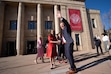 (Francisco Kjolseth | The Salt Lake Tribune) Taylor Randall and his wife, Janet, are greeted outside of Kingsbury Hall following his inauguration ceremony as University of Utah's 17th president on Wednesday, March 23, 2022.