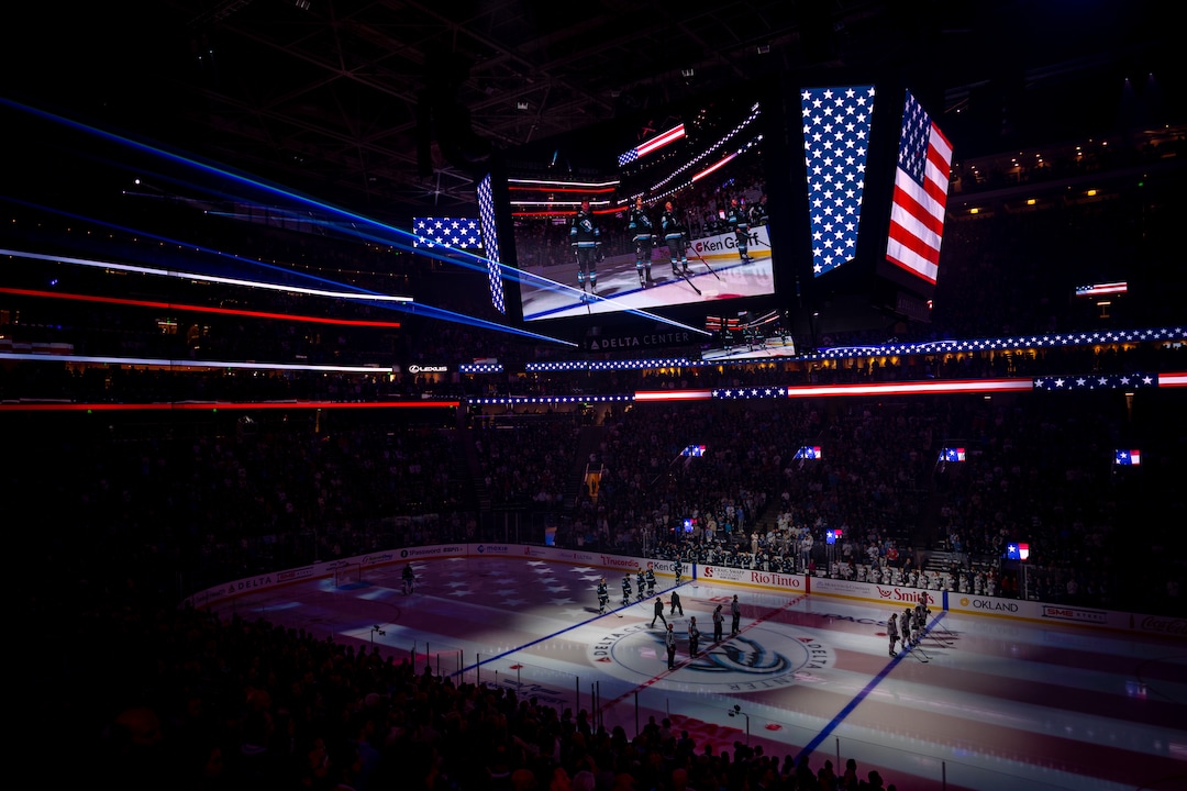 (Trent Nelson  |  The Salt Lake Tribune) The Utah Mammoth host the Chicago Blackhawks, NHL hockey in Salt Lake City on Thursday, Oct. 1, 2026.