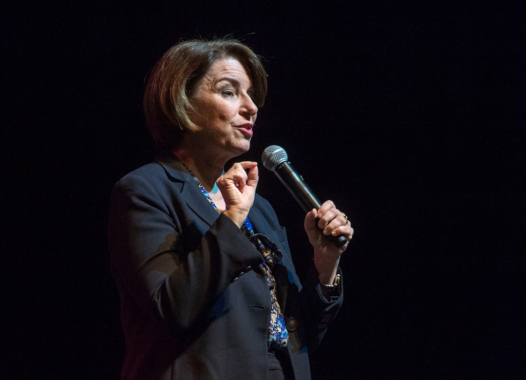 (Rick Egan  |  The Salt Lake Tribune) Amy Klobuchar speaks at a campaign rally in Salt Lake City on Monday March 2, 2020. She dropped out of the presidential race shortly after the event.