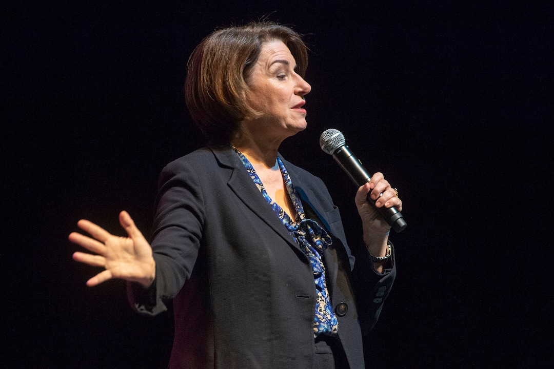 (Rick Egan  |  The Salt Lake Tribune) Amy Klobuchar speaks at a campaign rally in Salt Lake City on Monday March 2, 2020. She dropped out of the presidential race shortly after the event.