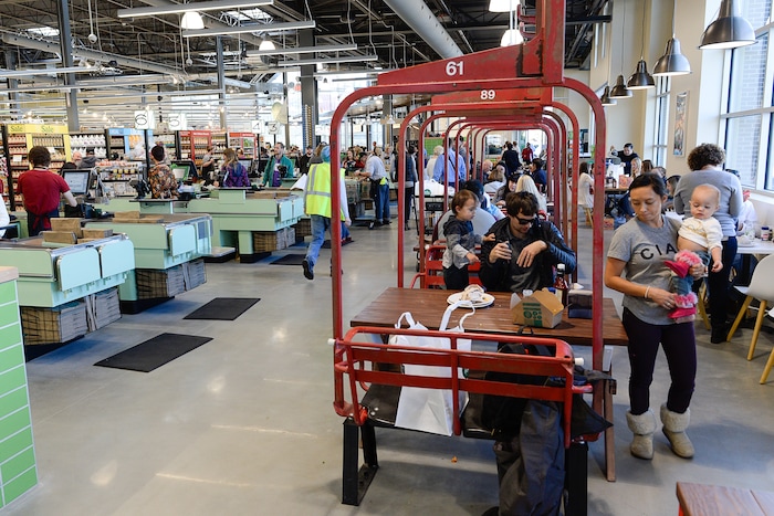 (Francisco Kjolseth  |  The Salt Lake Tribune)  Whole Foods Market officially opens a new store in Park City down the street from the old location that doubles the size, offers more food venues and includes a new in store restaurant called the Silver Mine Taproom. 