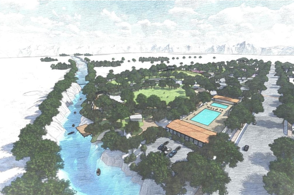 (Design Workshop | Salt Lake City) A rendering of a pool at Glendale Regional Park.