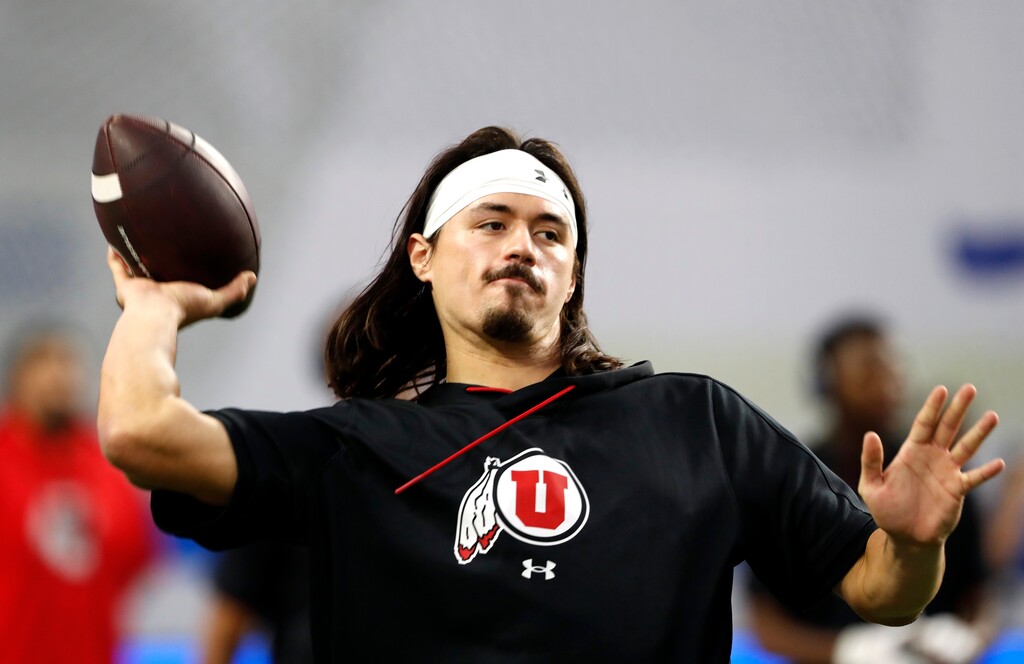 (Steve Marcus | AP) Utah quarterback Cameron Rising warms up before the Pac-12 Conference championship NCAA college football game against Southern California, Friday, Dec. 2, 2022, in Las Vegas.