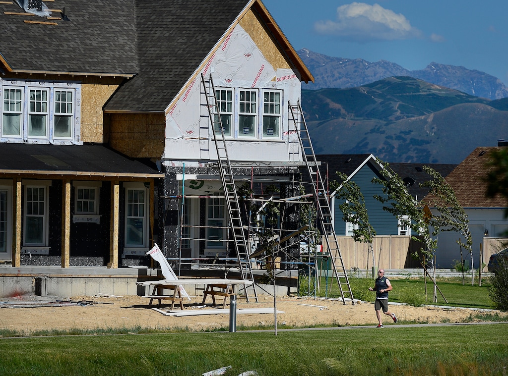 (Scott Sommerdorf   |   Tribune file photo) New home construction near South Jordan.  Home sales enjoyed a slight rebound in early spring  of 2019, according to the latest data from Salt Lake Board of Realtors.