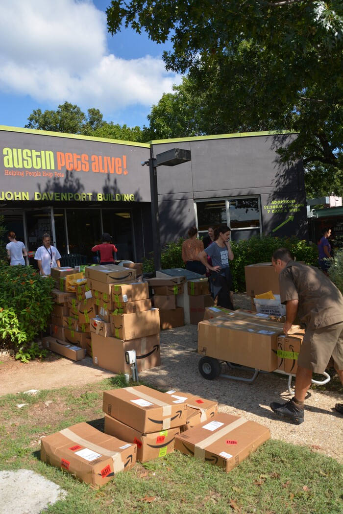 Best Friends Animal Society staff members and volunteers help rescue and reunite pets with people in the aftermath of Hurricane Harvey. Courtesy | Best Friends Animal Society.