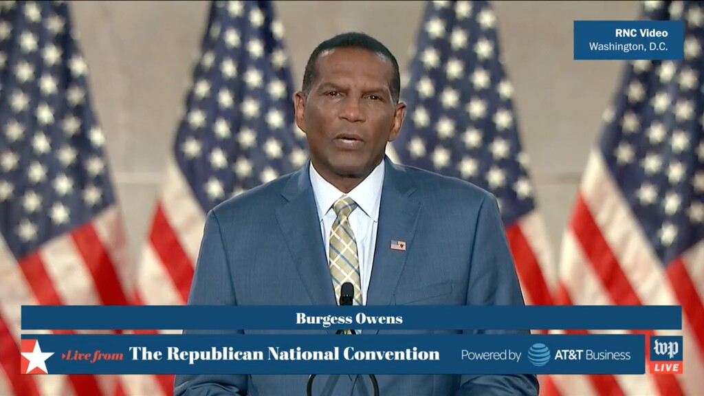 Burgess Owens speaks at the Republican National Convention.
