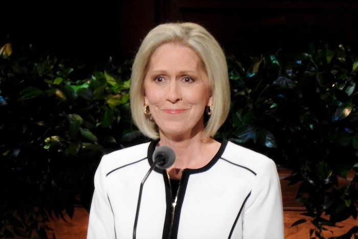 (Trent Nelson | The Salt Lake Tribune)  Primary General President Joy D. Jones speaks at the General Women's Session of the 187th Semiannual General Conference of the The Church of Jesus Christ of Latter-day Saints, in Salt Lake City, Saturday September 23, 2017.