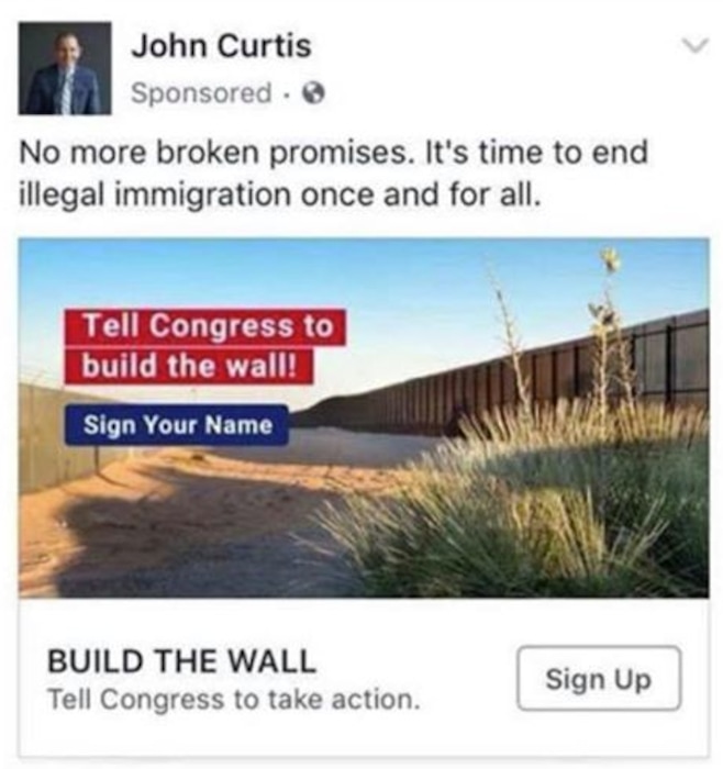 A screenshot of John Curtis' campaign ad shared with The Salt Lake Tribune.