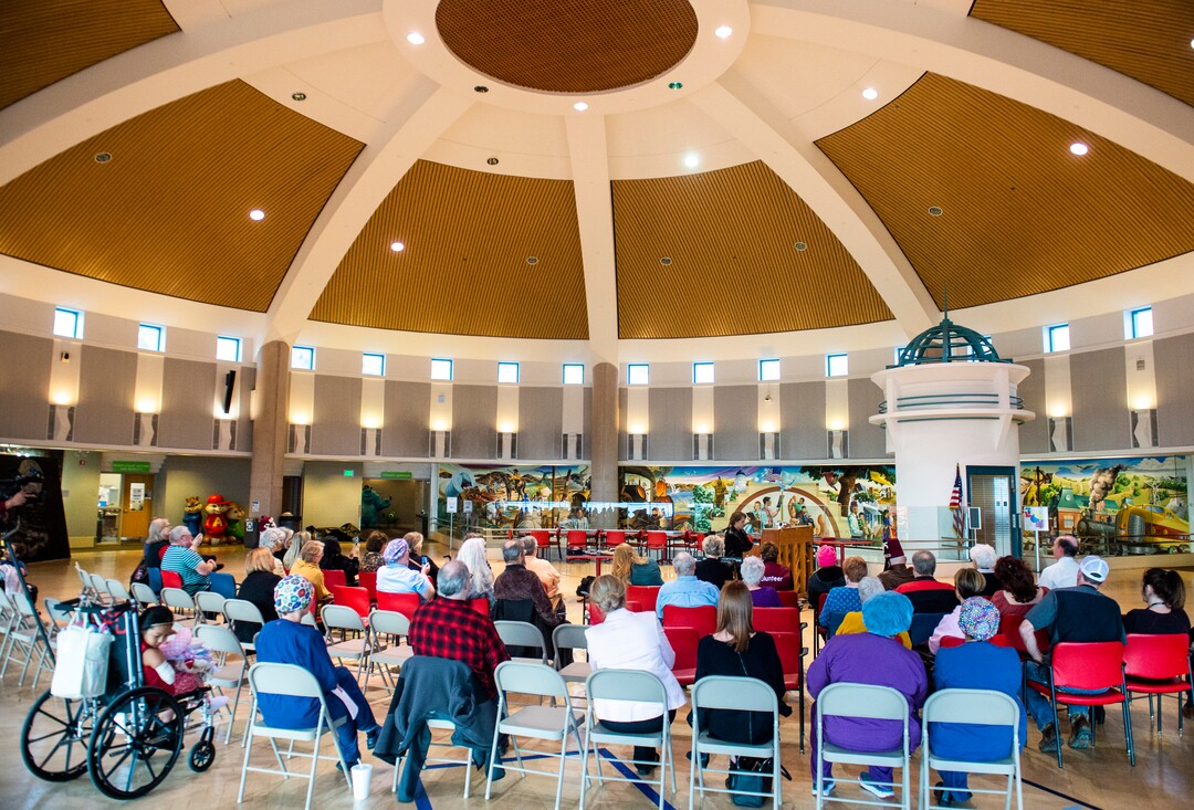 (Rick Egan  |  The Salt Lake Tribune)    Kurt Bestor performs a Christmas medley, during an intimate one-man show at Shriners' Hospital, Tuesday, Nov. 19, 2019.